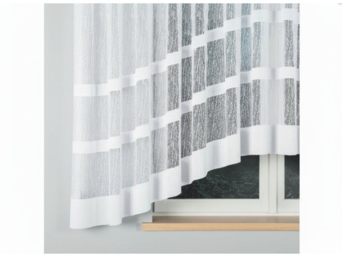 Dekorační krátká vzorovaná záclona na žabky WIKTORIA 160 bílá 500x160 cm MyBestHome