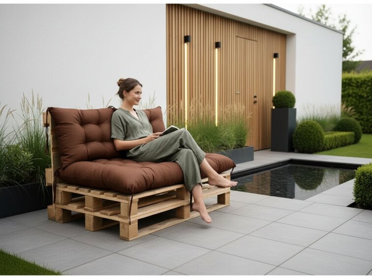 Paletové prošívané sezení MATTEO SET - sedák 120x80 cm, 2x opěrka 60x40 cm, hnědá color 22, Mybesthome