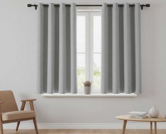 Dekorační krátký závěs "BLACKOUT" zatemňující LOGOS 140x175 cm, stříbrná, (cena za 1 kus) MyBestHome