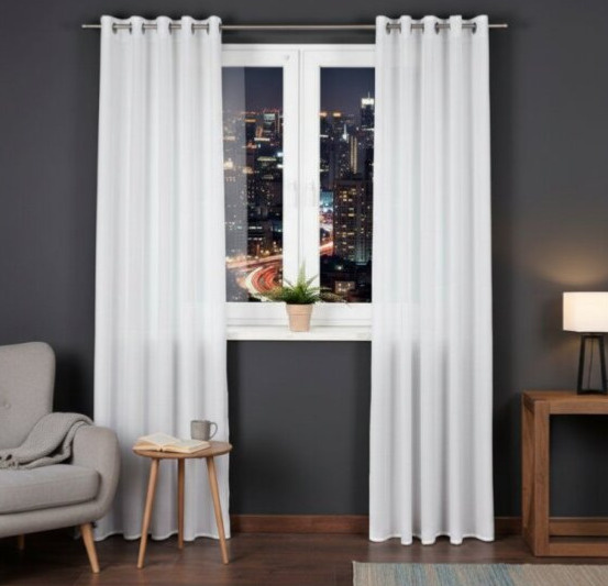 Dekorační záclona s kroužky BASIC bílá 145x250 cm (cena za 1 kus) MyBestHome