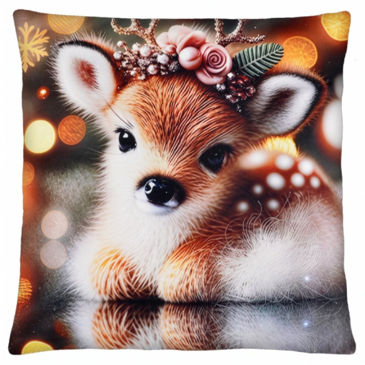 Vánoční povlak na polštář CHRISTMAS DEER motiv IV. 40x40 cm
