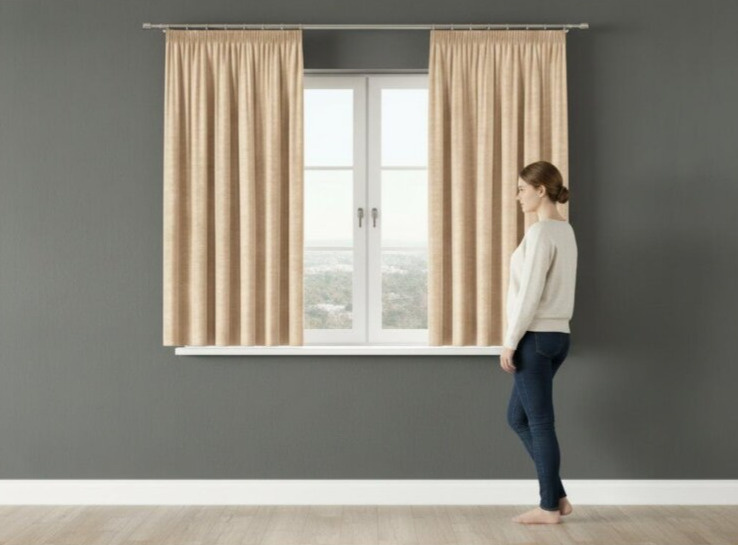 Dekorační krátký závěs s řasící páskou VALMI 140x160 cm color 015 krémová (cena za 1 kus) MyBestHome