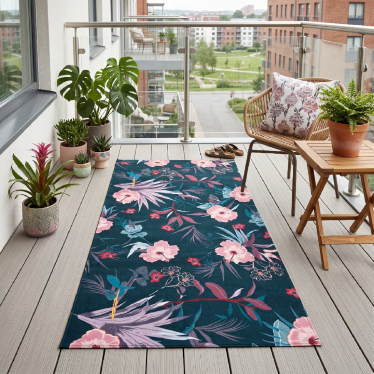 Venkovní vzorovaný koberec - běhoun JUNGLE 80x160 cm Multidecor