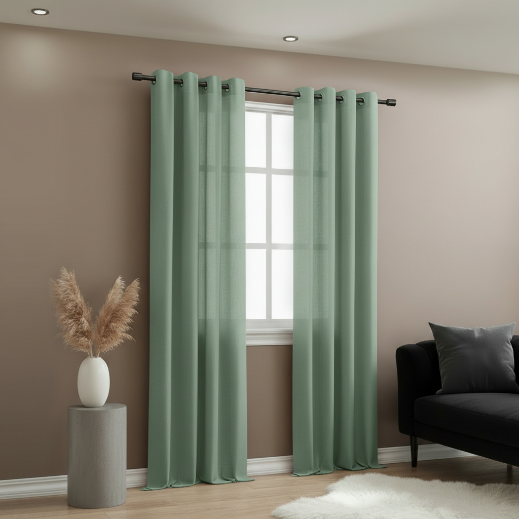 Dekorační dlouhý jednobarevný závěs s kroužky EASY TOP tmavě mátová 1x140x250 cm (cena za 1 kus) MyBestHome