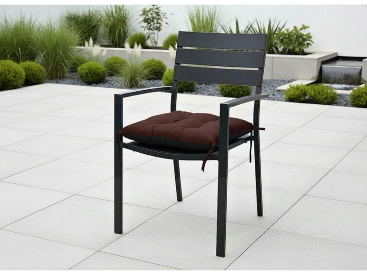 Zahradní prošívaný podsedák na židli JACOB color 27 tmavě hnědá 45x45 cm Mybesthome