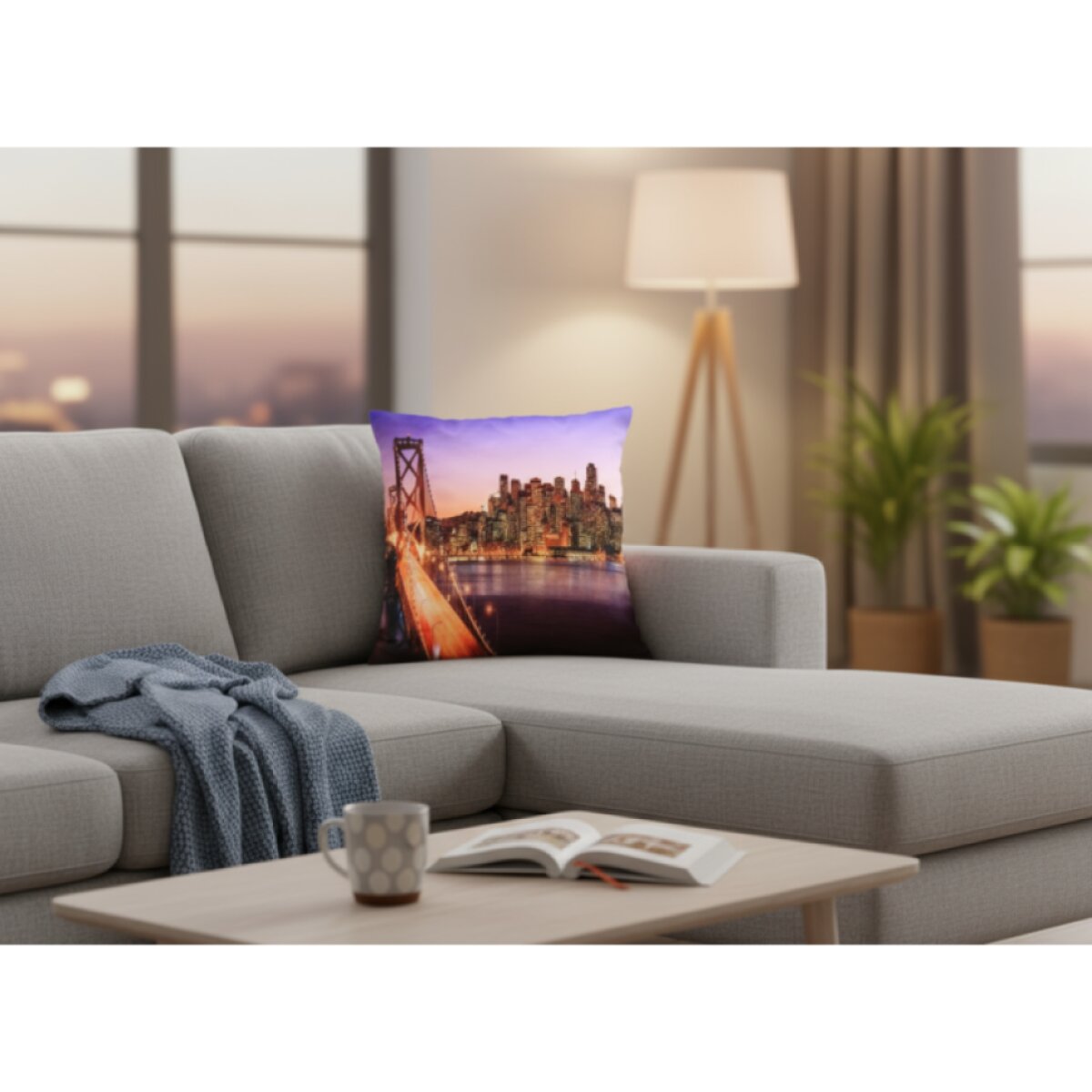 Povlak na polštář GOLDEN BRIDGE 40x40 cm motiv newyorského mostu MyBestHome