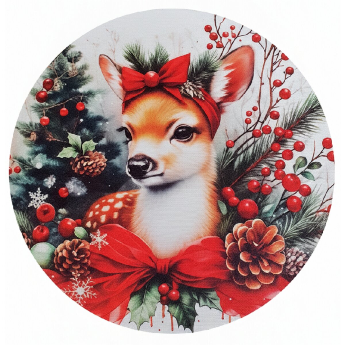 Vánoční dekorační ubrousek CHRISTMAS DEER Ø 38 cm