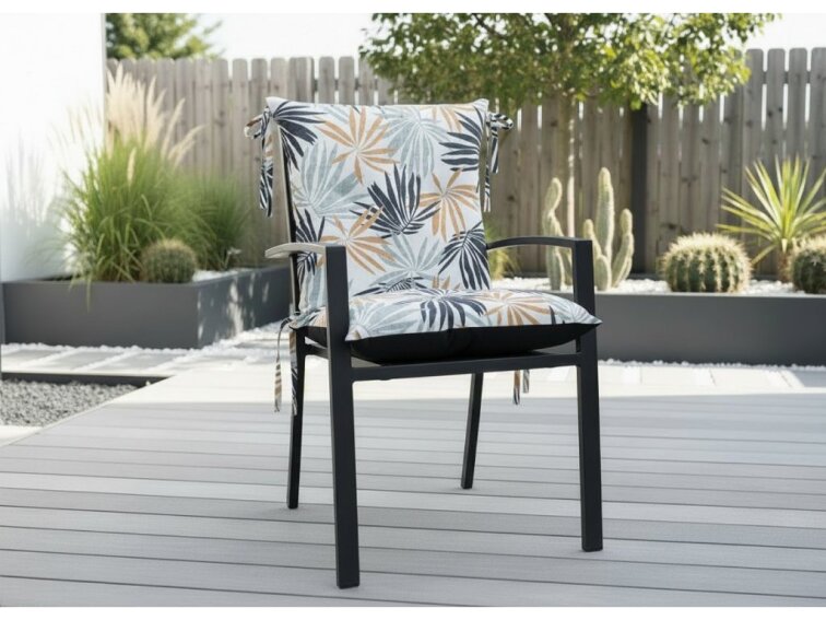 Zahradní prošívaný podsedák na židli s opěrkou OSCAR vzor 134 50x50x50 cm Mybesthome