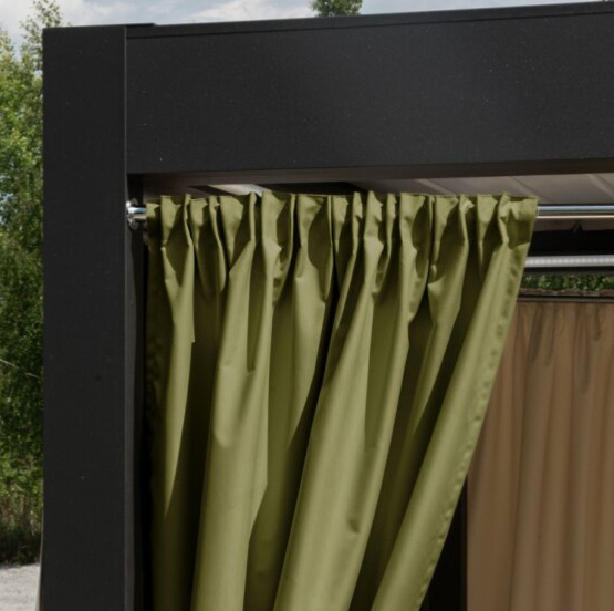 Venkovní zahradní závěs s kroužky GARDENIA TAPE zelená, šířka 140 cm výška různé rozměry Mybesthome