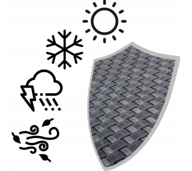 Balkonová ratanová zástěna s očky MALMO výška 90 cm, 100 cm, 110 cm - cena za 1 běžný metr tmavě šedá MyBestHome