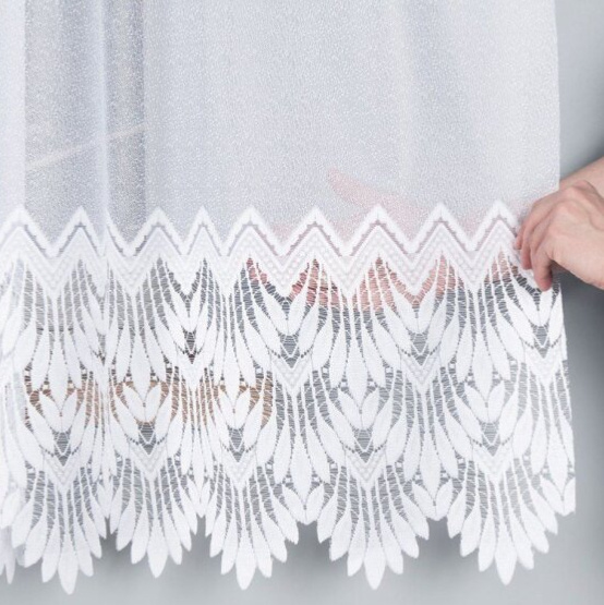 Dekorační krátká vzorovaná záclona na žabky FELICJA LINE 160 bílá 300x160 cm MyBestHome