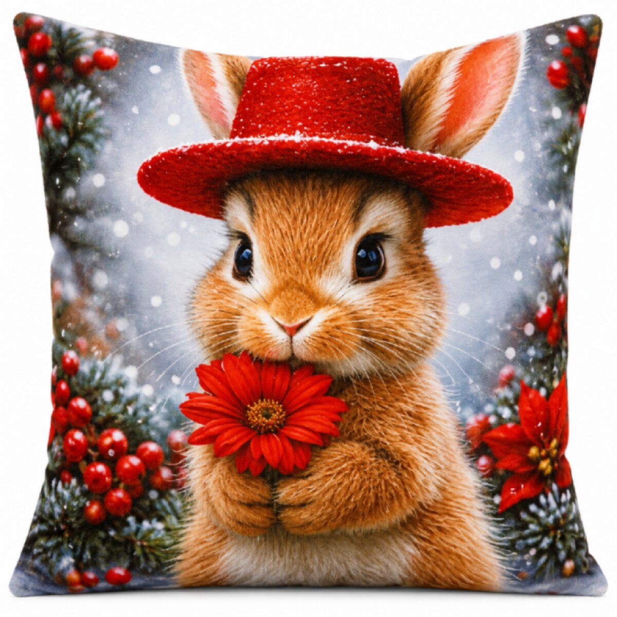 Vánoční povlak na polštář CHRISTMAS BUNNY 40x40 cm