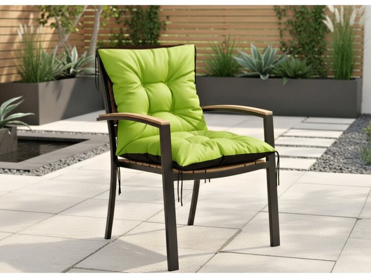 Zahradní prošívaný podsedák na židli s opěrkou OSCAR 50x50x50 cm color 19 limonka Mybesthome