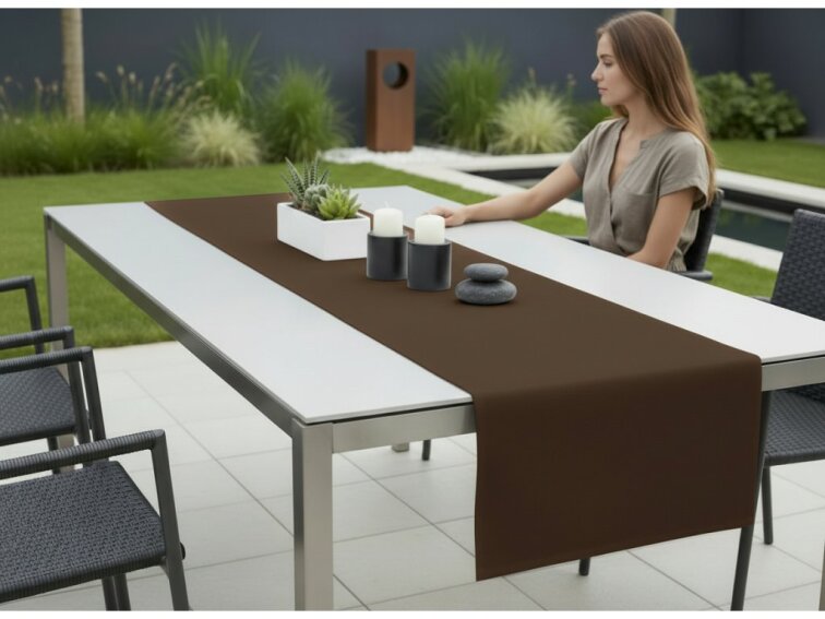 Venkovní běhoun - ubrus RUNNER color 27 tmavě hnědá, různé rozměry Mybesthome