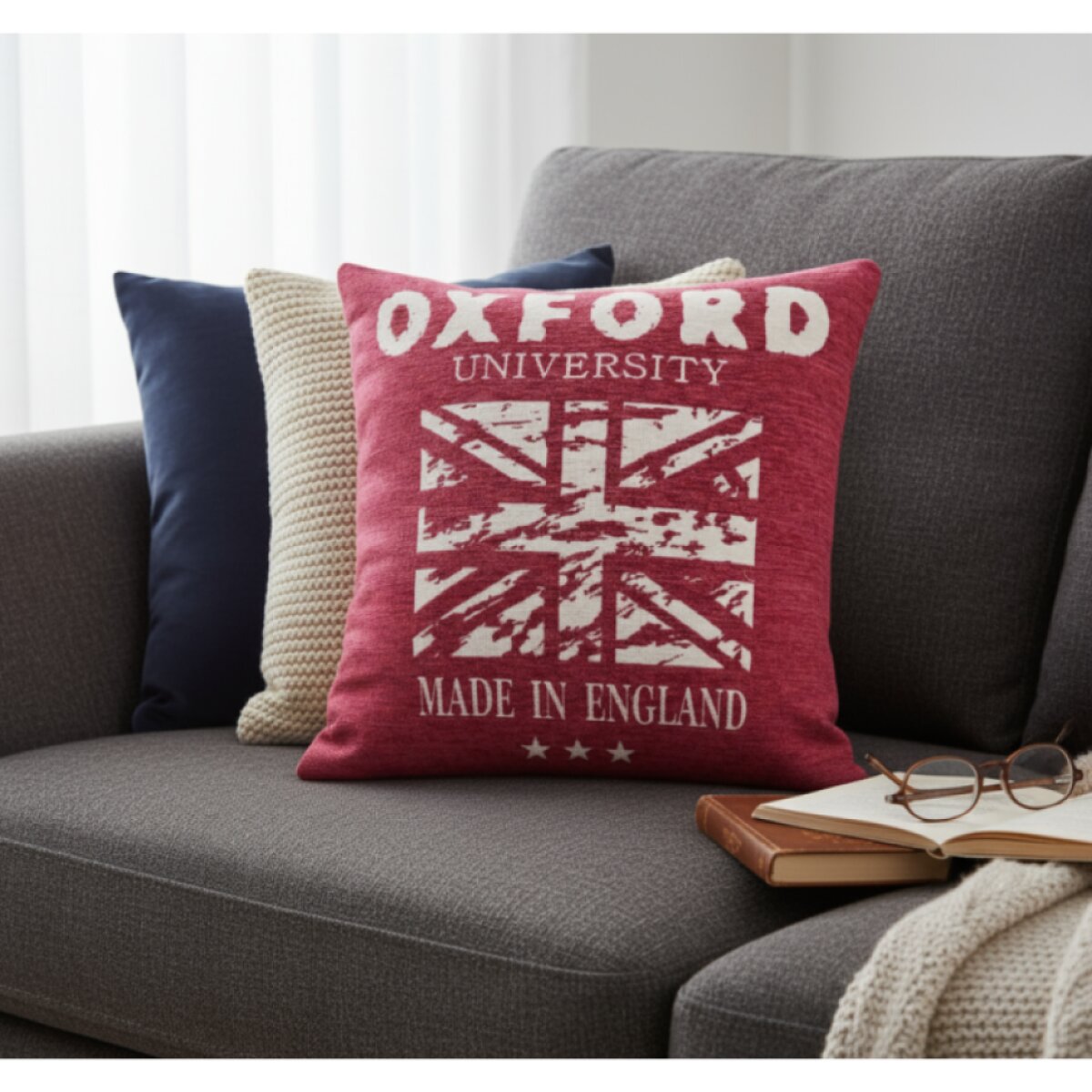 Povlak na polštář OXFORD 45x45 cm žinylka/gobelín vínová Mybesthome