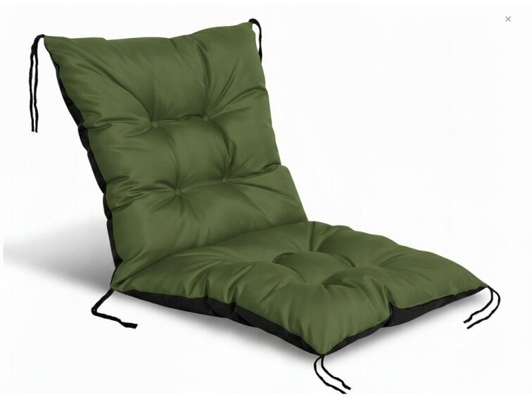 Zahradní prošívaný podsedák na židli s opěrkou OSCAR 50x50x50 cm color 18 tmavě zelená Mybesthome