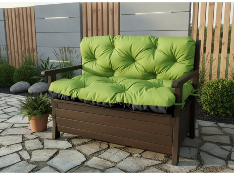 Prošívané sezení JONAS color 19 LIMONKA různé rozměry, polstr na zahradní lavici - sedák s opěrkou, Mybesthome