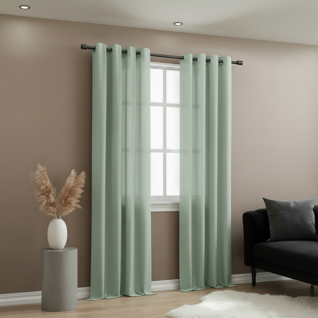 Dekorační dlouhý jednobarevný závěs s kroužky EASY TOP světlá mátová 1x140x250 cm (cena za 1 kus) MyBestHome