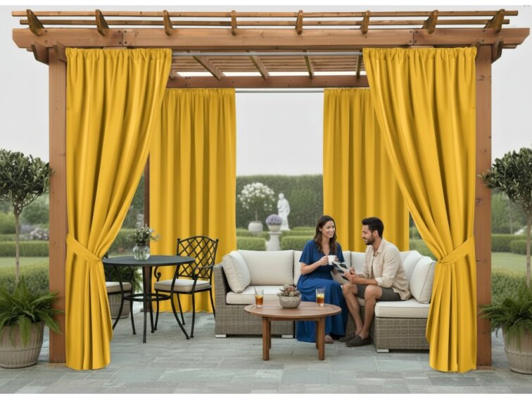 Venkovní zahradní závěs s tunýlkem JAMAICA color 40 mustard/hořčicová, různé rozměry MyBestHome