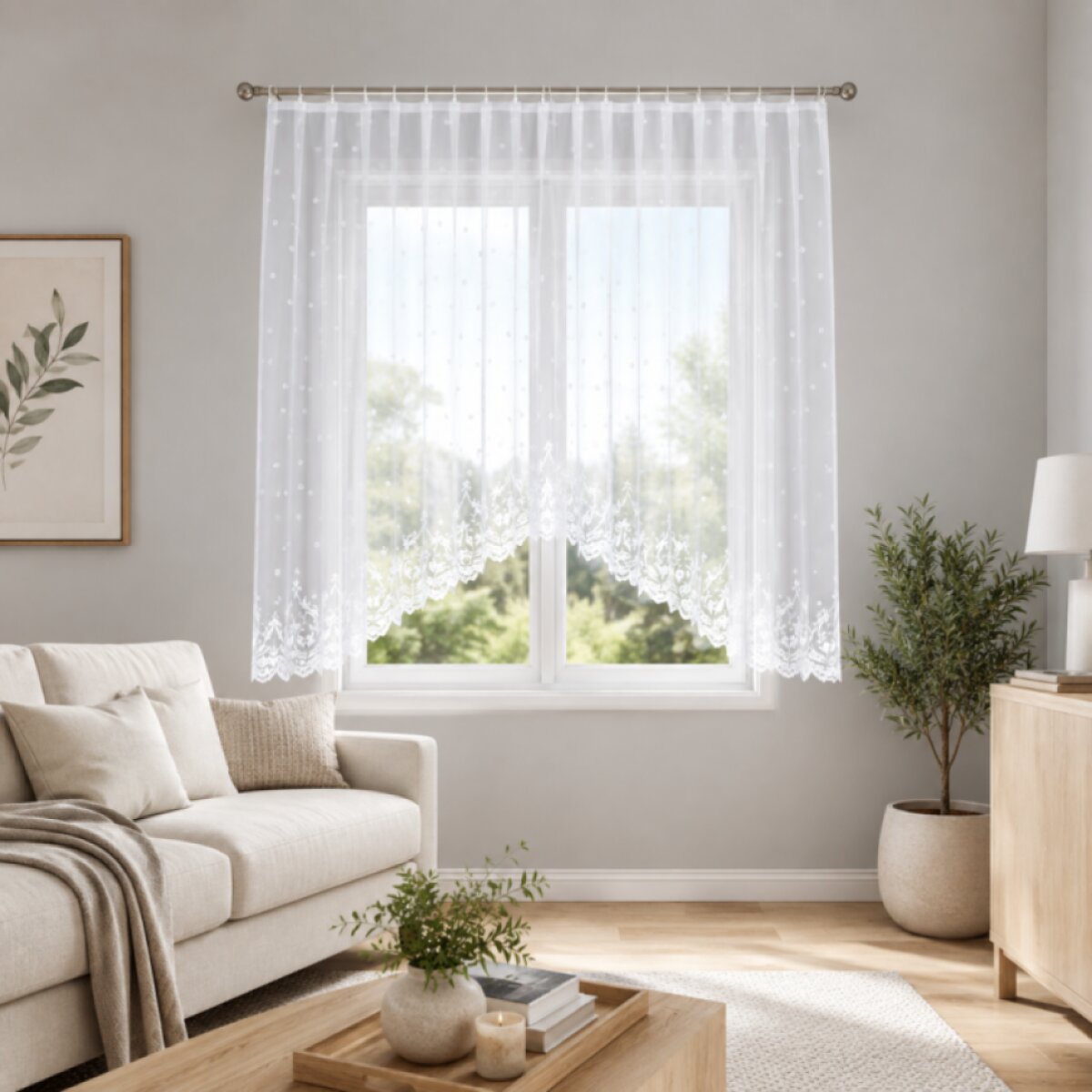 Dekorační oblouková krátká záclona na žabky STEFANIA 300x160 cm MyBestHome