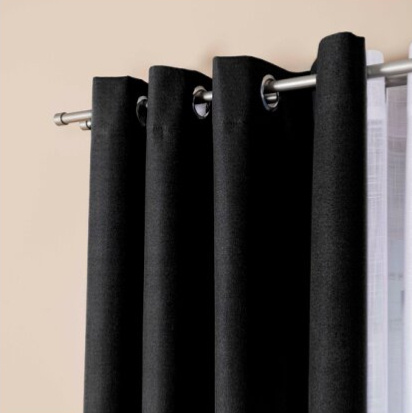 100% zatemňující závěs 140×250 cm SUPER BLACKOUT černý 039 s kroužky