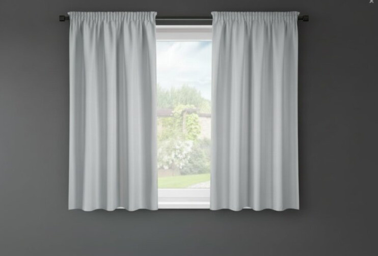 Dekorační krátký závěs s řasící páskou SAMARA světle šedá 140x175 cm (cena za 1 kus) MyBestHome