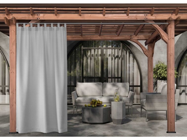 Venkovní zahradní závěs se zátěžovou šňůrou s poutky SANTIAGO color 03 světle šedá, 155x240 cm MyBestHome
