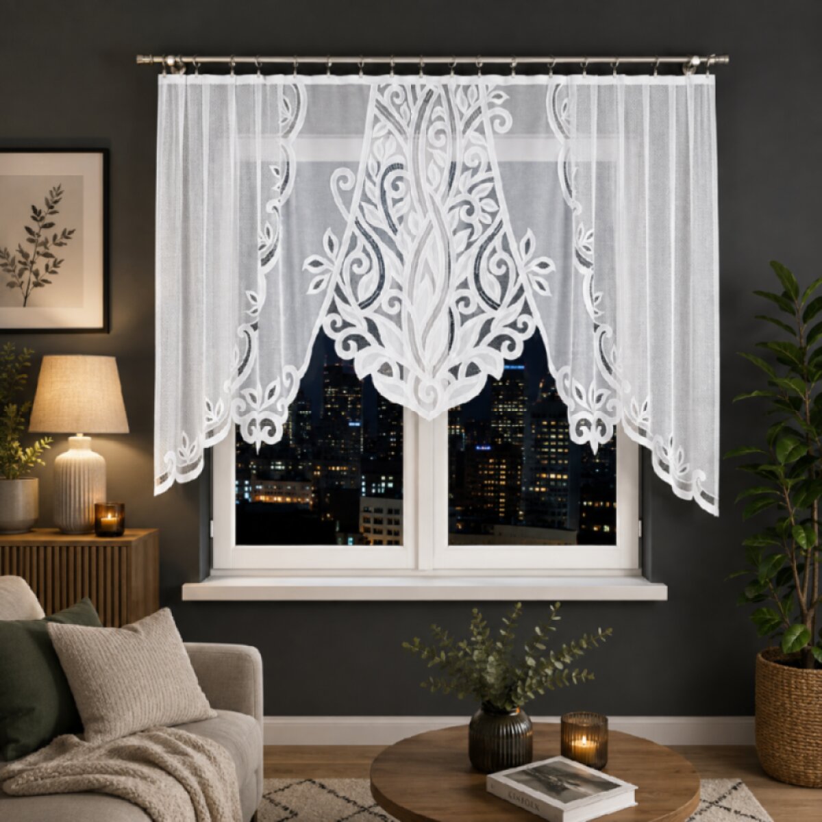 Dekorační oblouková krátká záclona na žabky POLA 250x130 cm MyBestHome