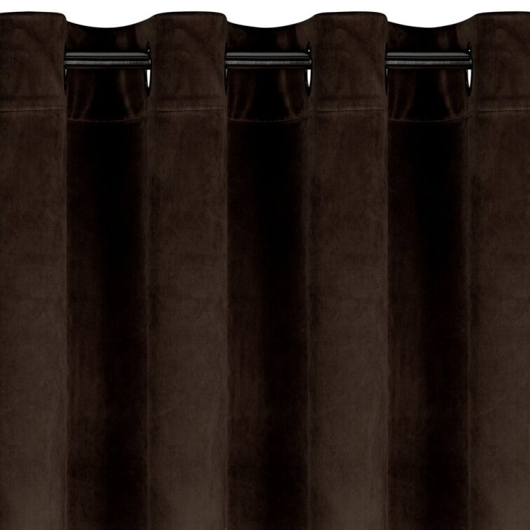 Dekorační závěs Velvet PAULINA s kroužky, hnědý, 140x250 cm