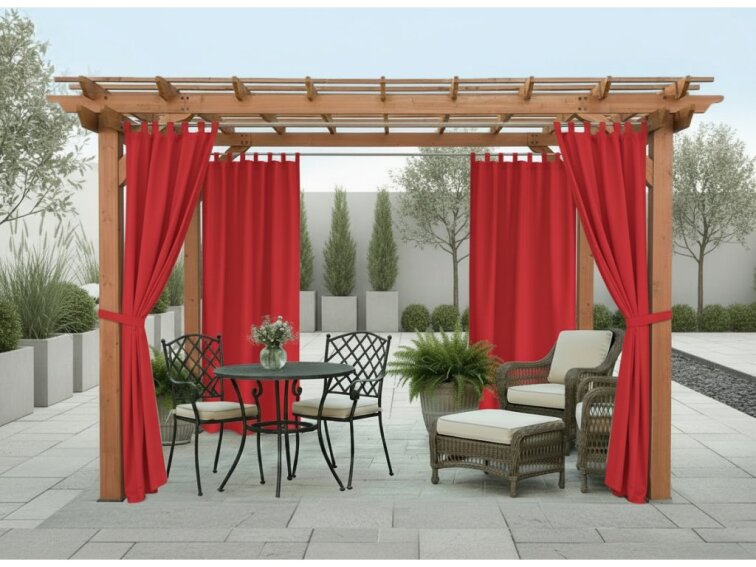 Venkovní zahradní závěs s poutky SANTIAGO color 10 červená, různé rozměry MyBestHome