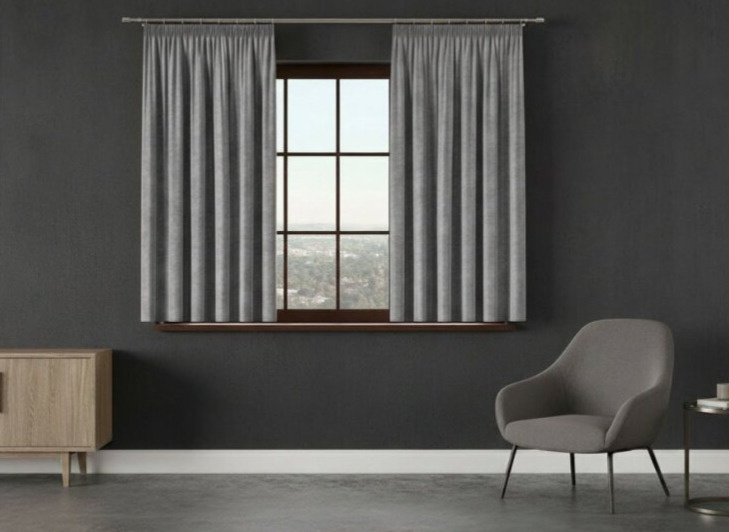 Dekorační krátký závěs s řasící páskou VALMI 140x160 cm color 006 tmavě šedá (cena za 1 kus) MyBestHome