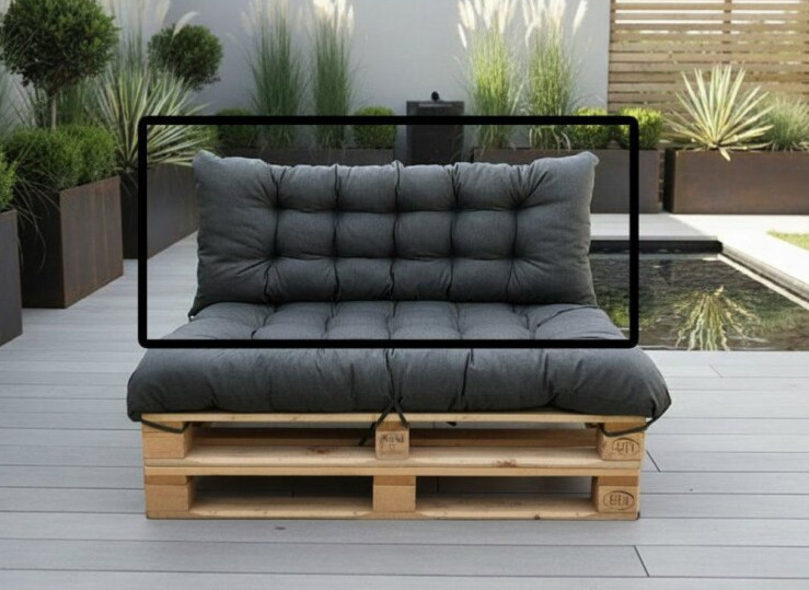 Paletová prošívaná opěrka DARIO 120x40 cm color 02A antracit MyBestHome