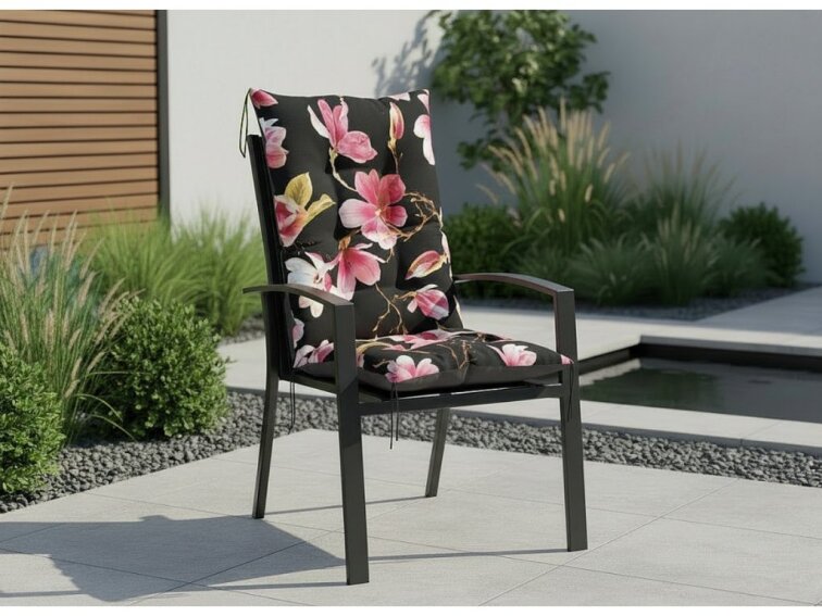 Zahradní prošívaný podsedák na židli s opěrkou 50x50x80 cm CALLUM vzor 65 Mybesthome