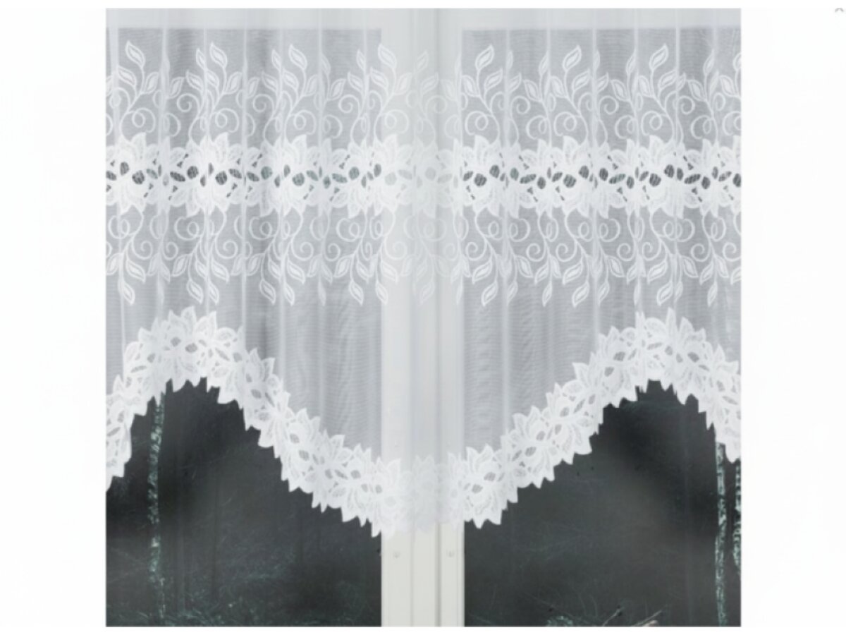 Dekorační oblouková krátká záclona na žabky BASTIA 120 bílá 300x120 cm MyBestHome