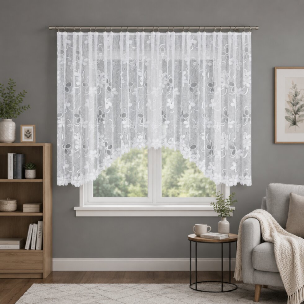 Dekorační oblouková krátká záclona na žabky RENATA 400x150 cm MyBestHome