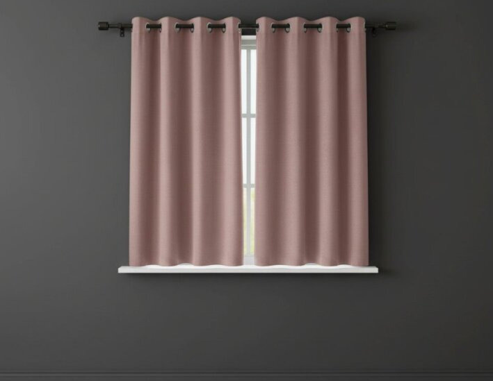 Zatemňovací krátký závěs s kroužky "BLACKOUT" NEW VITORIA 135x160 cm růžová (cena za 1 kus) Mybesthome