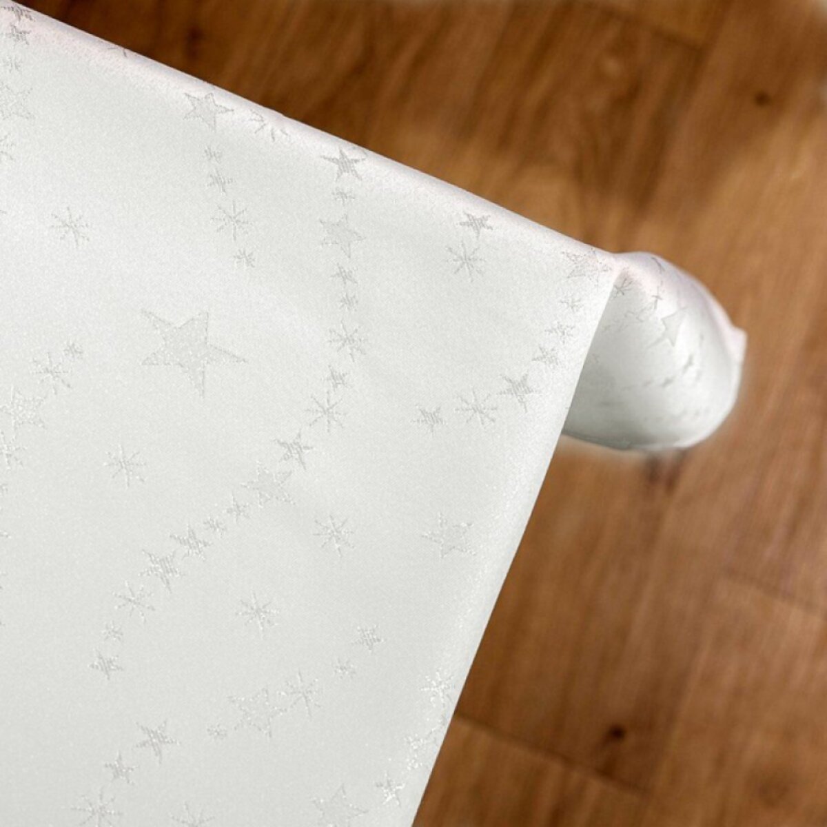 Vánoční ubrus na stůl SPARKLING STARS bílá 150x300 cm