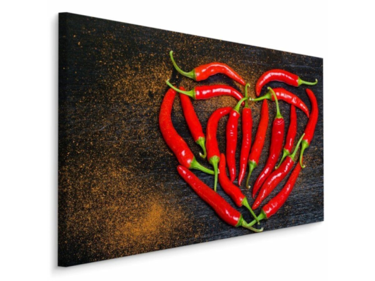 Moderní obraz na plátně do kuchyně Srdce Vyrobené Z Chilli