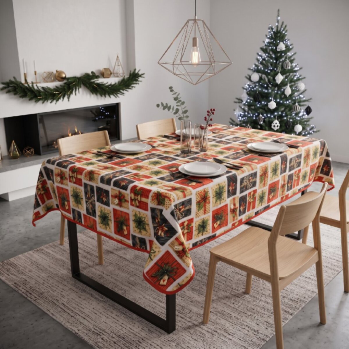 Vánoční ubrus na stůl NATALE SPLASH I. různé rozměry