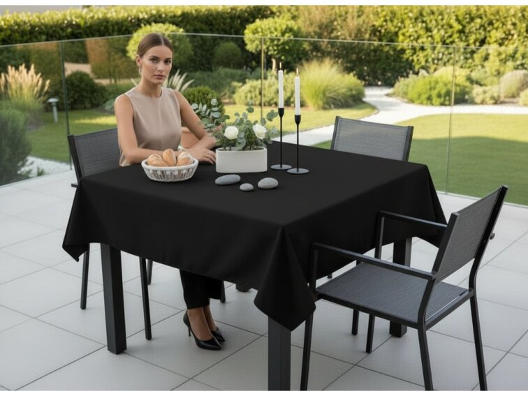 Venkovní čtvercový ubrus TERRA color 01 černá, různé rozměry Mybesthome