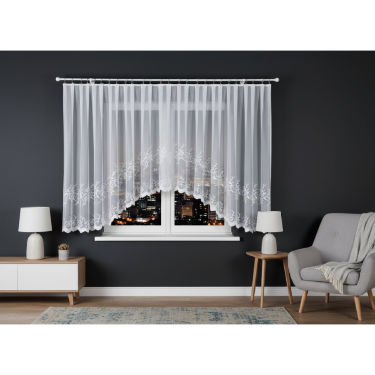 Dekorační krátká vzorovaná záclona na žabky BAKARO 520x160 cm MyBestHome
