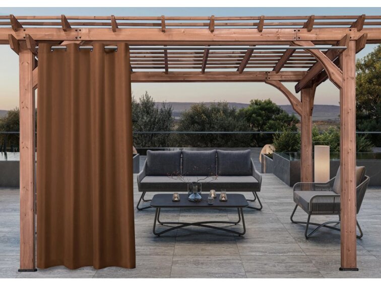 Venkovní zahradní závěs s kroužky MONTANA color 22 hnědá, různé rozměry MyBestHome