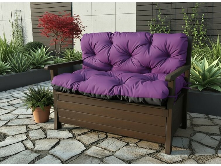 Prošívané sezení JONAS color 29 FIALOVÁ různé rozměry, polstr na zahradní lavici - sedák s opěrkou, Mybesthome