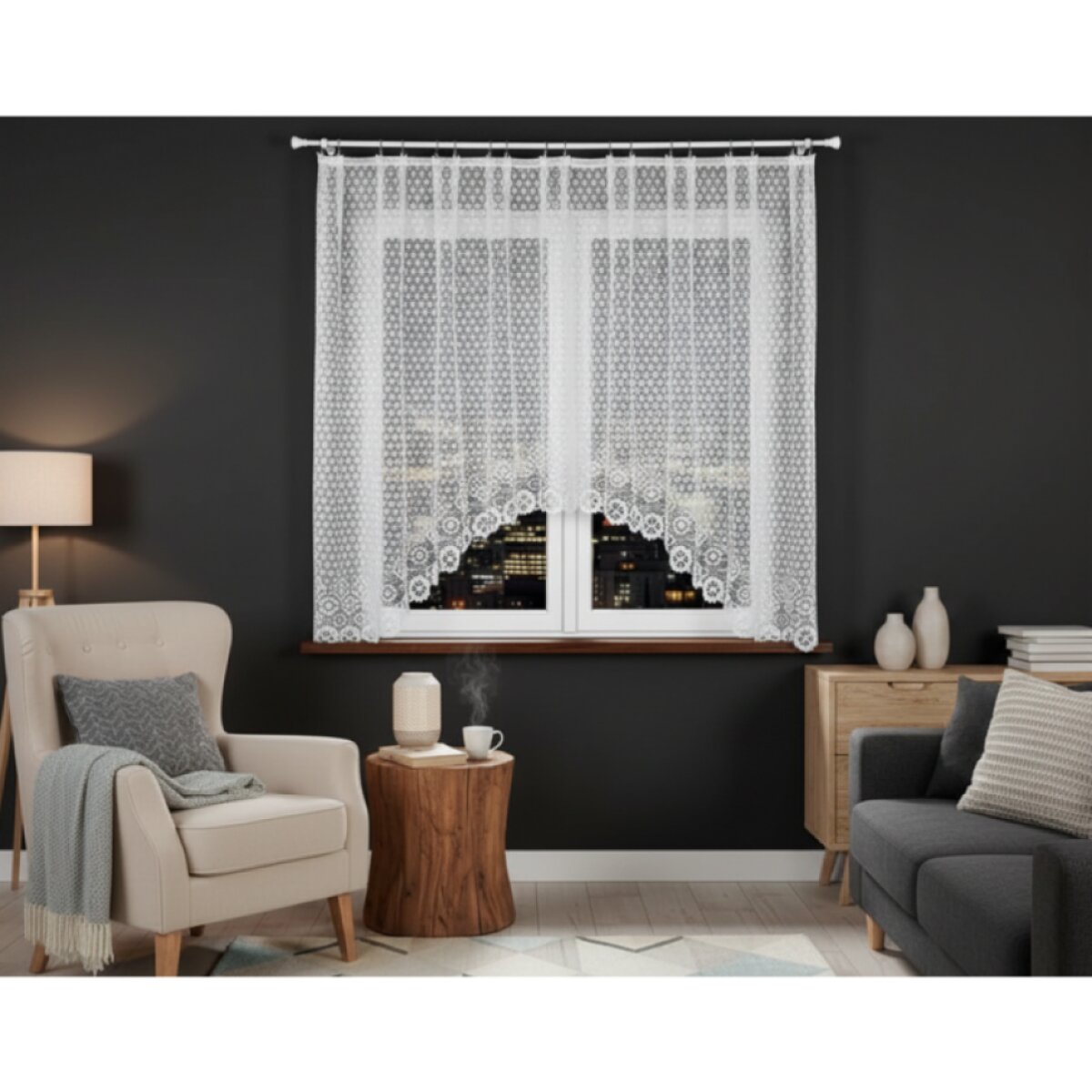 Dekorační oblouková krátká záclona na žabky FAUSTYNA 300x160 cm MyBestHome