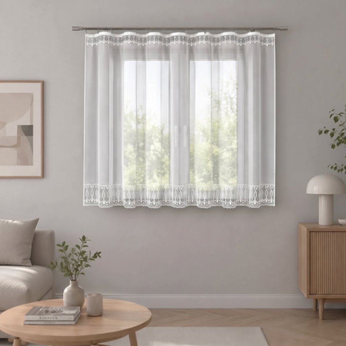 Dekorační žakárová záclona s řasící páskou ESSENCES 160 bílá 400x160 cm MyBestHome