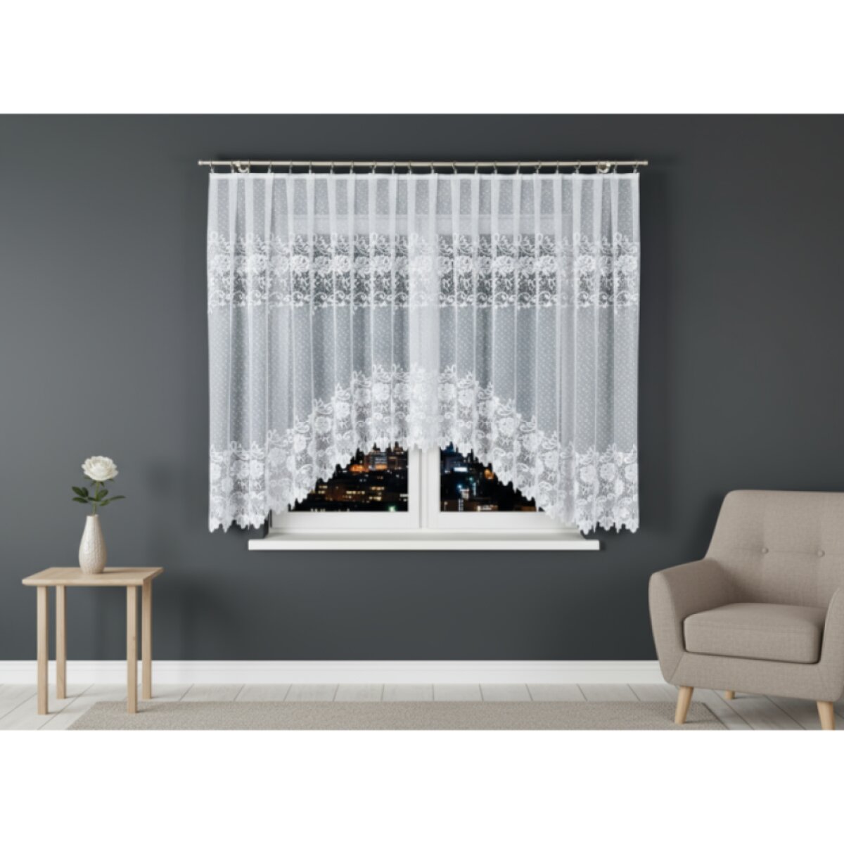 Dekorační krátká vzorovaná záclona na žabky DEMETRIA 500x160 cm MyBestHome