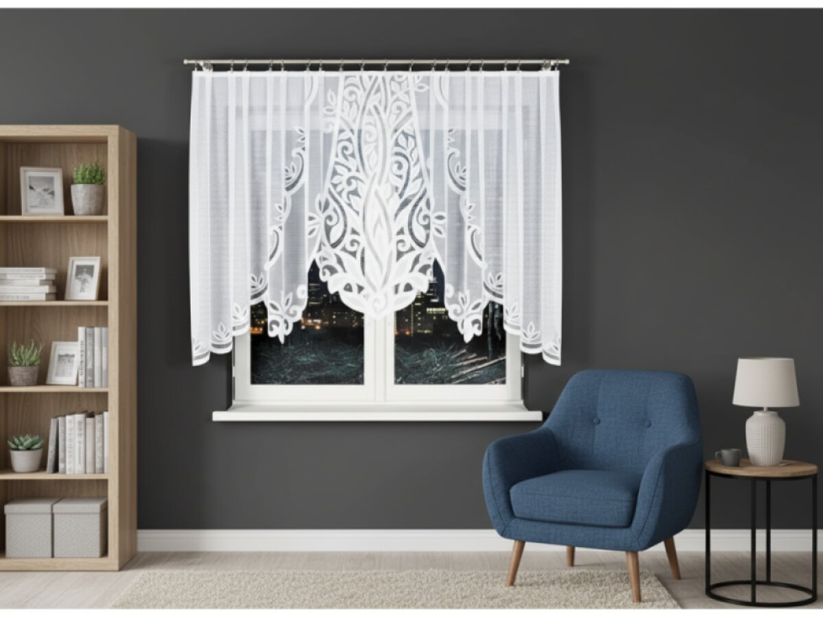 Dekorační oblouková krátká záclona na žabky POLA 140 bílá 300x140 cm MyBestHome