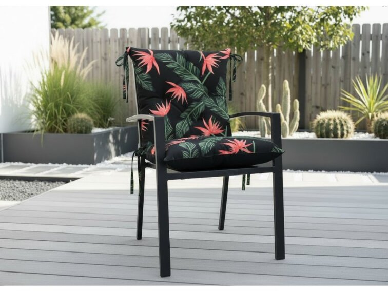 Zahradní prošívaný podsedák na židli s opěrkou OSCAR vzor 114 50x50x50 cm Mybesthome