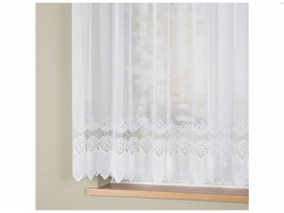 Dekorační krátká vzorovaná záclona na žabky MODESTA LINE 160 bílá 300x160 cm MyBestHome