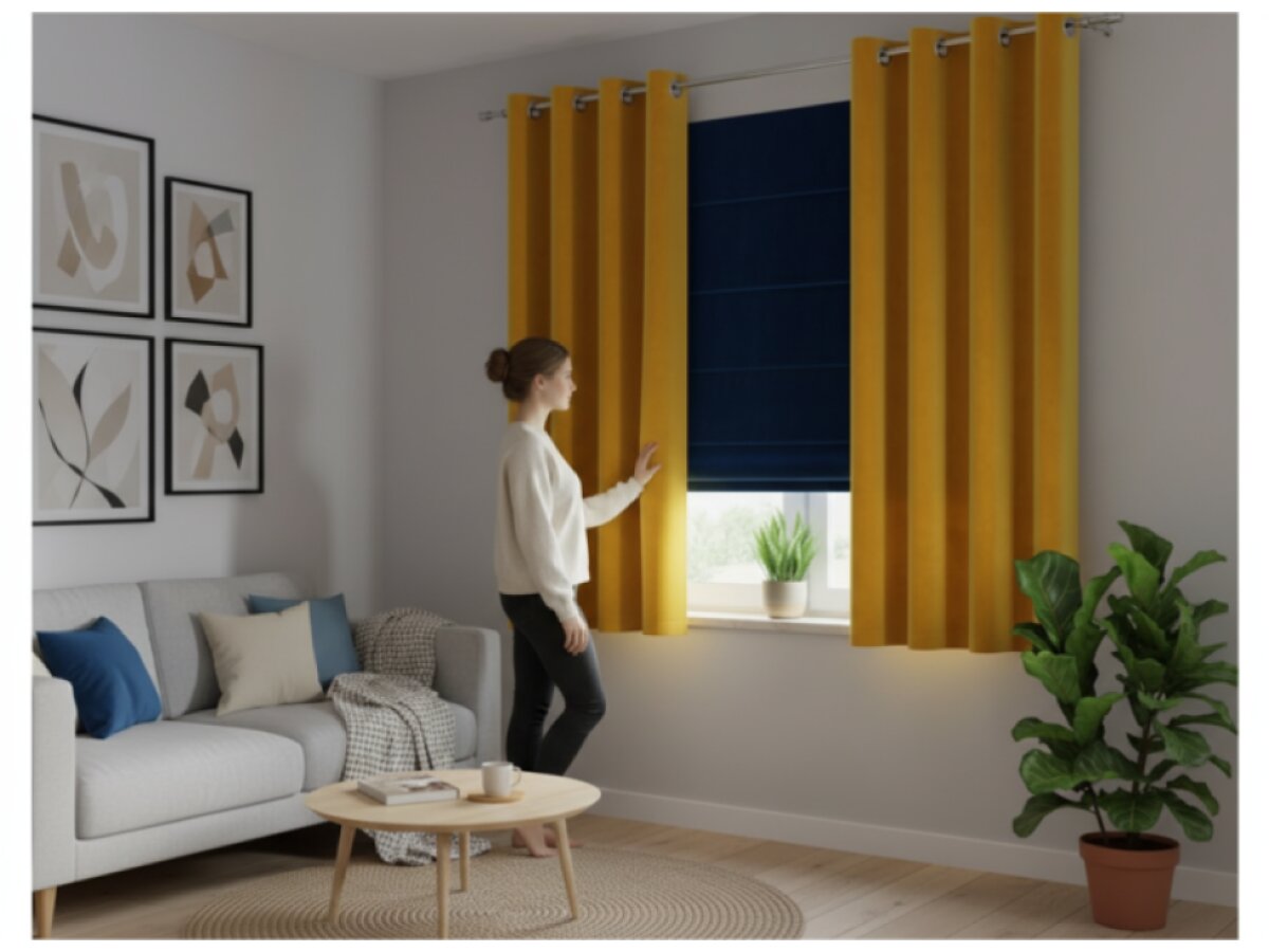 Dekorační krátký velvet závěs s kroužky VITTO 019 mustard/hořčicová 140x160 cm (cena za 1 kus) MyBestHome